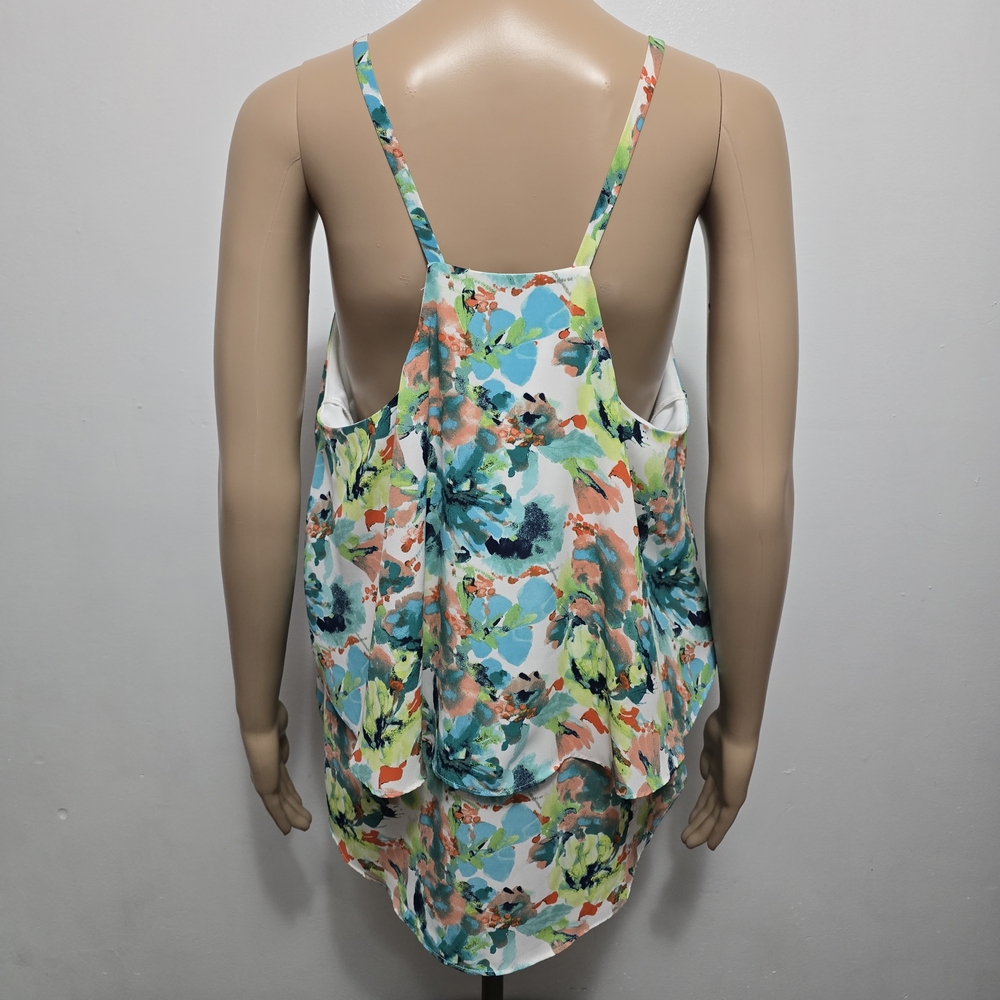 IZ Byer XL Watercolor Print Layered Tank Top – Beaded Detail - Picture 5 of 8